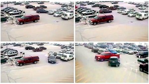 VIDEO: Dôchodca za volantom demoluje autá na parkovisku