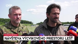 Tlačová beseda prezidenta a ministra obrany k návšteve výcvikového priestoru Lešť