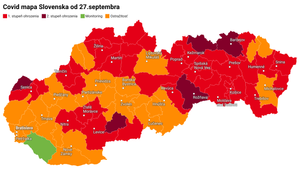 COVID AUTOMAT: Medzi bordové okresy pribudla Stará Ľubovňa, zelená je už iba Dunajská Streda