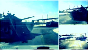 Vodiči pozor! Keď sa zrazu zjaví na ceste tank...