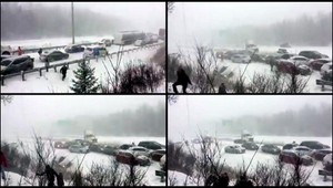 VIDEO: Hromadná nehoda v priamom prenose, ľudia utekali z havarovaných áut