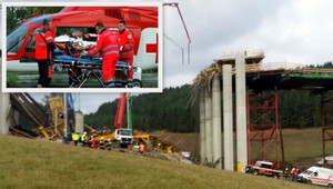 VIDEO: Pád mosta pri Kurimanoch. Zranení mimo ohrozenia života