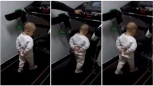 OTRASNÉ! Otec nútil malé dieťa bežať na páse, zvyšoval rýchlosť a smial sa!