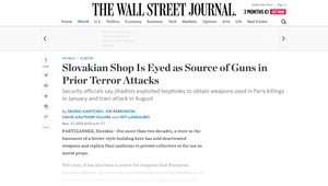 Wall Street Journal: Zbrane teroristov z Paríža pochádzali zo Slovenska