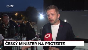 Rozhovory 24: Český minister Rakušan na proteste