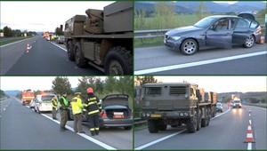 Luxusné BMW narazilo do vojenskej kolóny, vodič mal epileptický záchvat