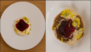 Krémová hovädzia polievka s ďumbierom, cviklou a zemiaky