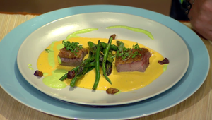 Kačacie prsia na aromatizovanej špargli