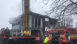 Požiar administratívnej budovy v Dunajskej Strede