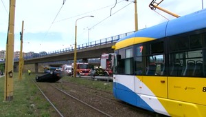 Mladík pri nehode spravil s autom salto a skončil v koľajisku. Električka bola na dosah