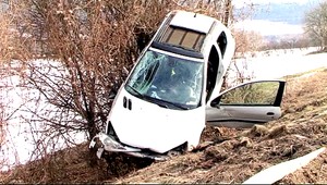 Riadenie sa mladému páru vymklo z rúk a auto skončilo na strome