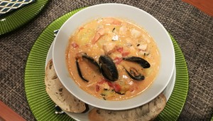 Tomato spicy Seafood chowder