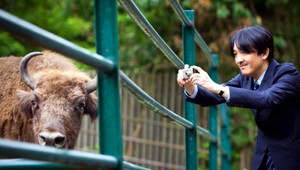Japonský princ navštívil ZOO. Zaujali ho zubry