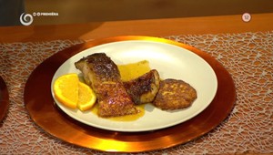 Zemiakové rosty s kaprom na mede s pomarančovou omáčkou