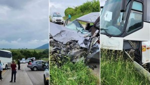 Dopravná nehoda autobusu a osobného auta: Zasahoval vrtuľník