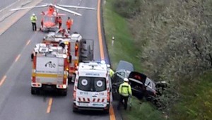 Diaľnica D1 bola neprejazdná, pri vážnej nehode zasahoval vrtuľník