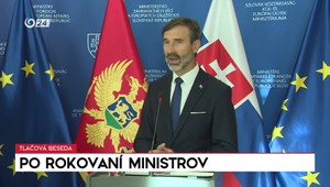 Tlačová beseda Juraja Blanára po rokovaní so šéfom diplomacie Čiernej Hory Ervinom Ibrahimovičom