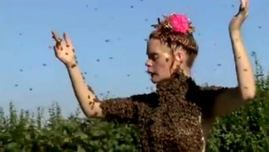 Žena tancuje s tisíckami včiel na tele!