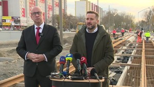 Tlačová beseda primátora Bratislavy Matúša Valla a ministra dopravy Jozefa Ráža o výstavbe električkových tratí