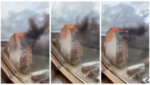 Hrôza v Žiline: Obrovské plamene zachvátili jednu z bytoviek, oheň sa rýchlo rozširuje