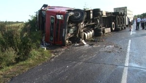 Pri Lučenci havaroval kamión s ošípanými, niekoľko zvierat uhynulo
