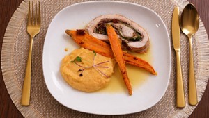 Morčacia roláda s batátovo-zemiakovým pyré