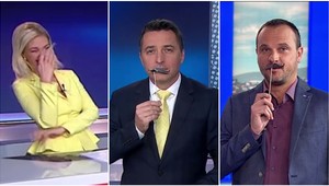 Moderátori s falošnými fúzami Luciu pobavili v živom vysielaní: Aha, ako sa kosila!