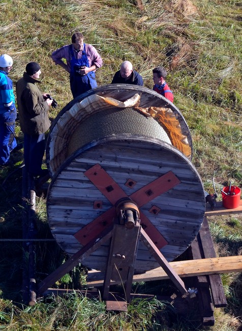 Lomnický štít - výmena ťažného lana 1