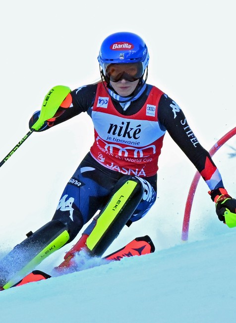 Jasná slalom lyžovanie Mikaela Shiffrinová