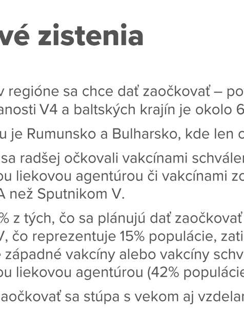 Kľúčové zistenia prieskumu