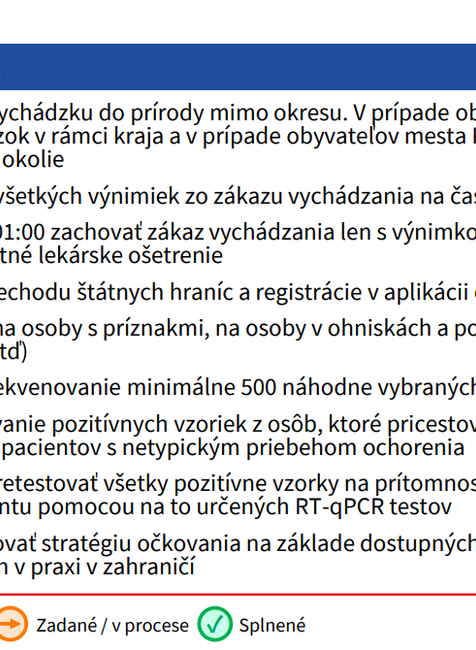 Závery zo stretnutia premiéra_splnené