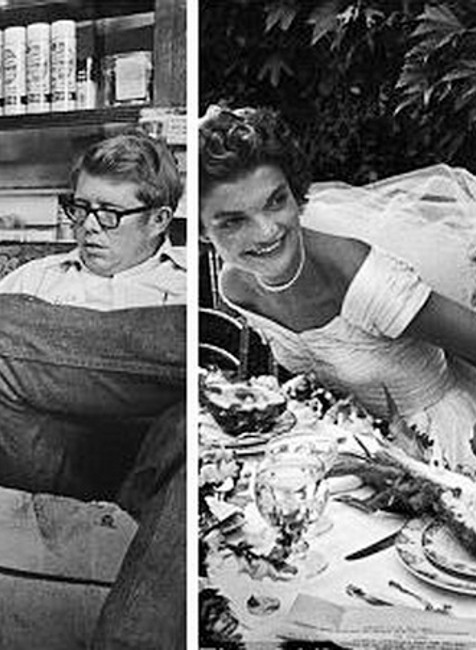 John F. Kennedy a Bill Clinton si pochutnávajú na jedle