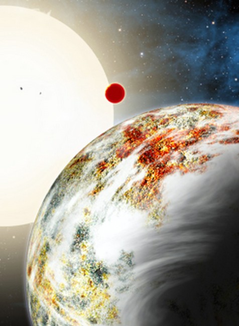 Vizualizácia planéty Kepler 10c, ktorú zverejnil astrofyzikálny ústav Harvard-Smithonian