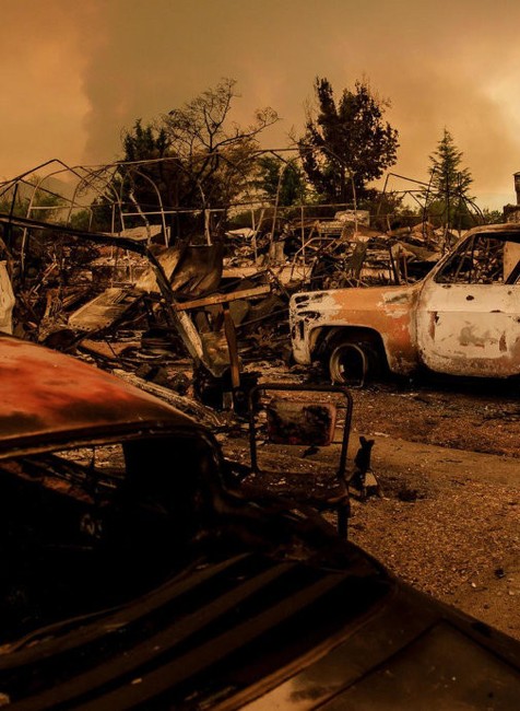 požiar na severe Kalifornie