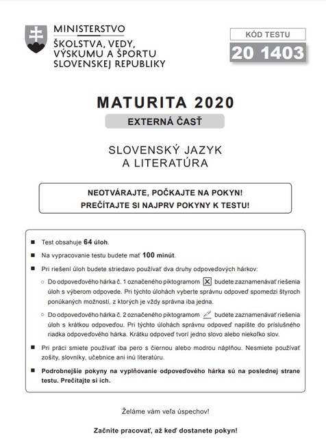 Maturita zo Slovenského jazyka 1