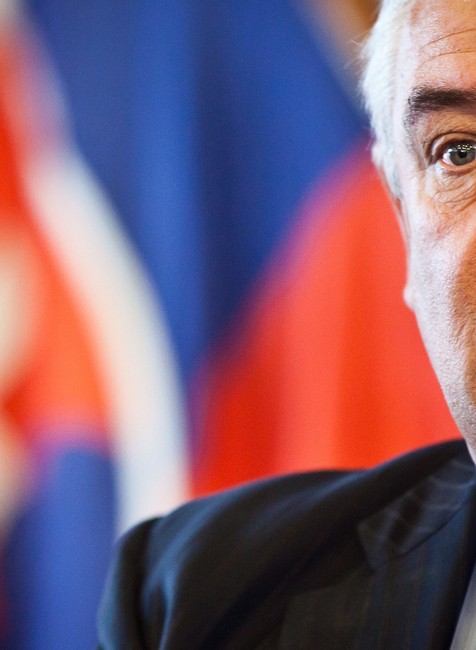 Ján Slota detail tváre