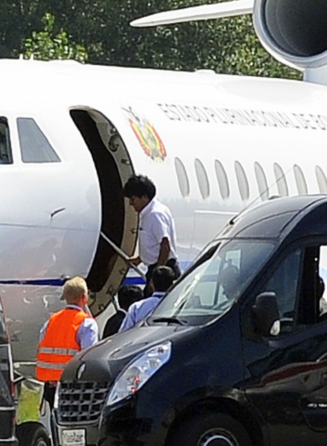 Morales prezident letisko Viedeň pristátie 1