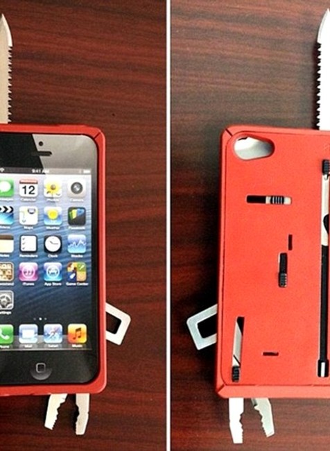 iPhone s vystreľovacím nožíkom