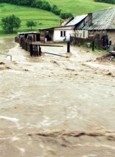 Prívalová voda povodne Čierny Balog domy Banskobystrický kraj obce