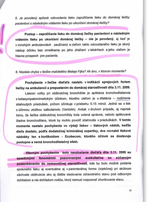Matejko smrť:posudok znalkyne 16