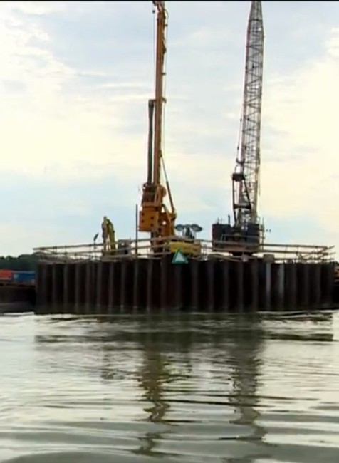 Výstavba mosta cez Dunaj