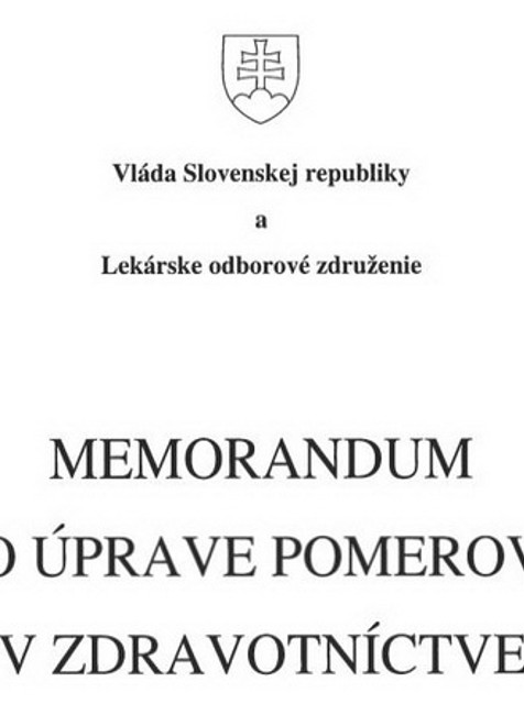 Memorandum o úprave pomerov v zdravotníctve