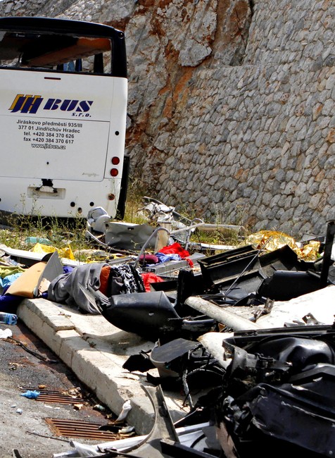 Chorvátsko nehoda český autobus