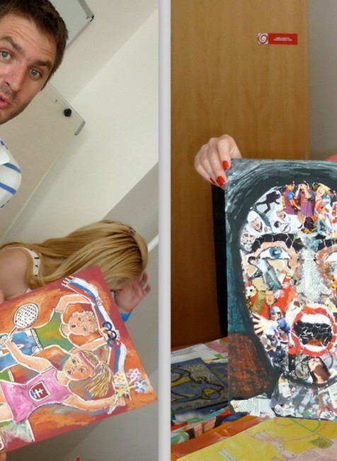 Maľby talentovaní maliari Nadácia TV JOJ redaktori reportéri moderátori