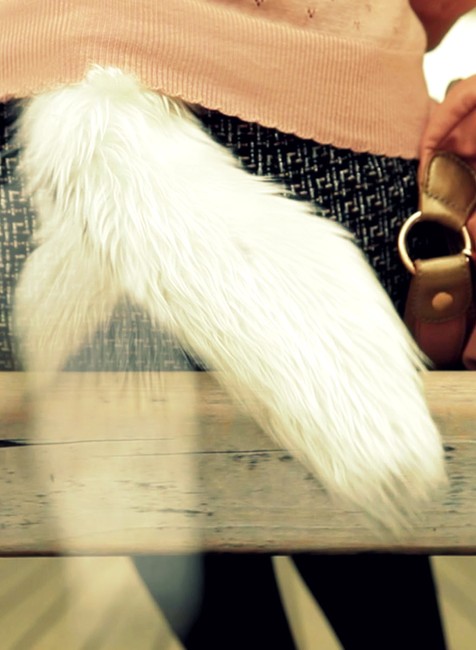 Človek žena muž chvost vrtí ako pes