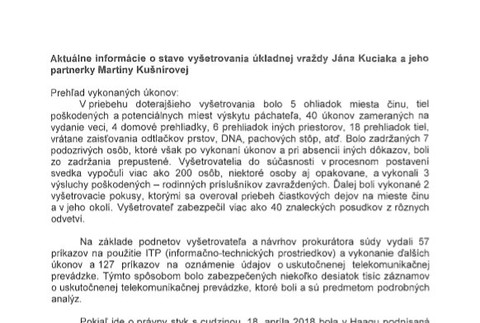 Celá správa špeciálneho prokurátora k vražde Jána Kuciaka a Martiny Kušnírovej 
