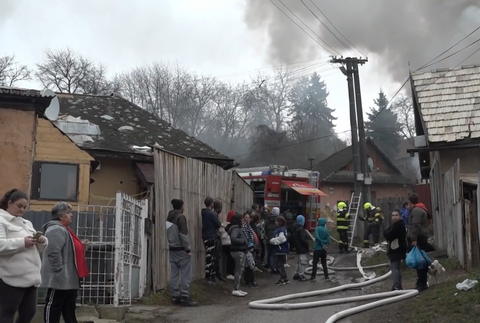 Požiar v centre Rožňavy