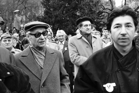 17. november 1989_Ján Budaj_Alexander Dubček_archívna foto