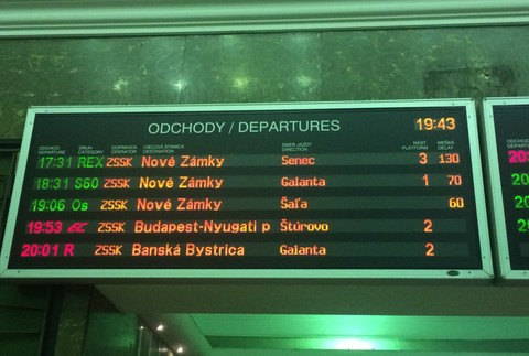 Meškanie vlakov pre nehodu 