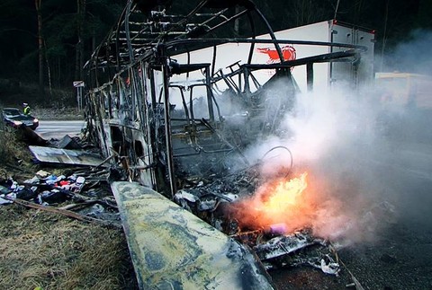 Kremnické bane požiar autobus 3